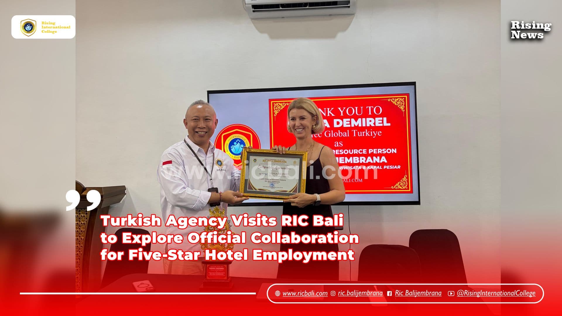 Turkish Agency Visits RIC Bali to Explore Official Collaboration for Five-Star Hotel Employment